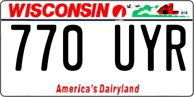 WI license plate 770UYR