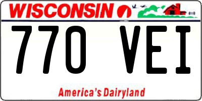 WI license plate 770VEI