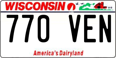 WI license plate 770VEN