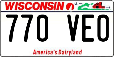 WI license plate 770VEO