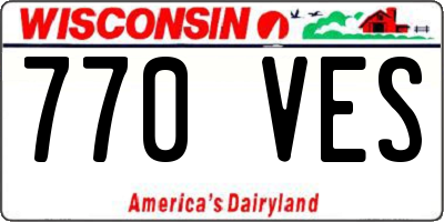 WI license plate 770VES