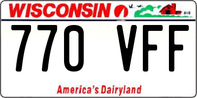 WI license plate 770VFF
