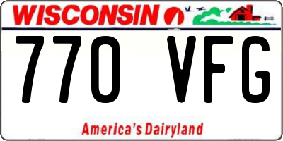 WI license plate 770VFG