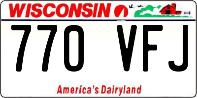 WI license plate 770VFJ