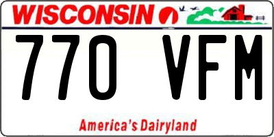 WI license plate 770VFM