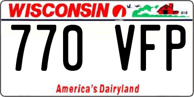 WI license plate 770VFP