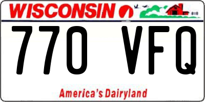 WI license plate 770VFQ