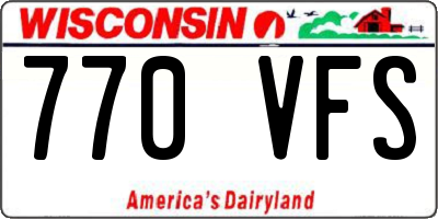 WI license plate 770VFS