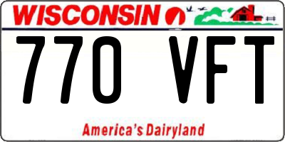 WI license plate 770VFT