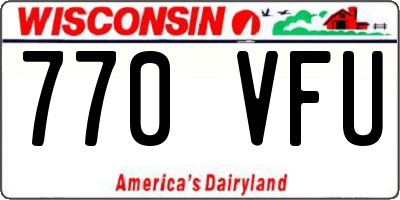 WI license plate 770VFU