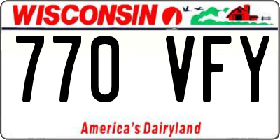 WI license plate 770VFY
