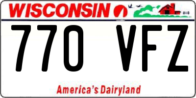 WI license plate 770VFZ