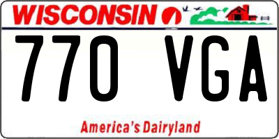 WI license plate 770VGA