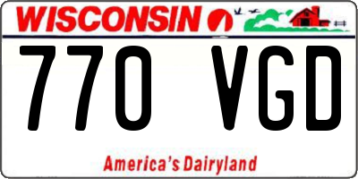 WI license plate 770VGD