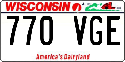 WI license plate 770VGE