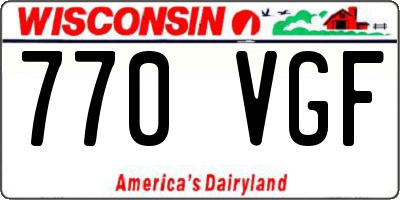 WI license plate 770VGF