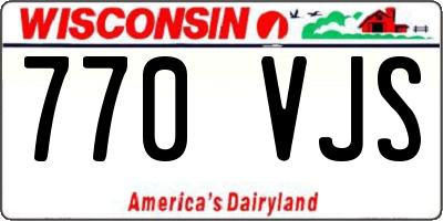 WI license plate 770VJS