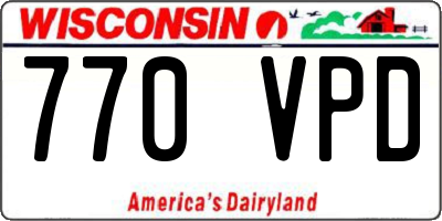 WI license plate 770VPD