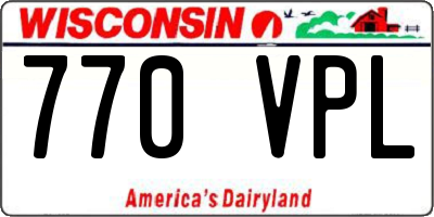 WI license plate 770VPL