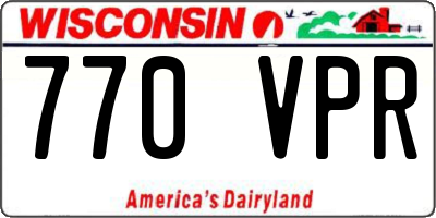 WI license plate 770VPR