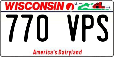 WI license plate 770VPS