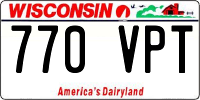 WI license plate 770VPT
