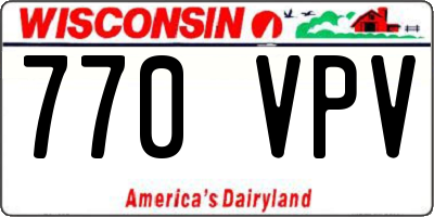 WI license plate 770VPV