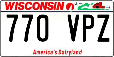 WI license plate 770VPZ