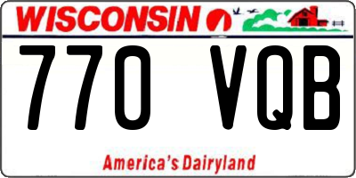 WI license plate 770VQB