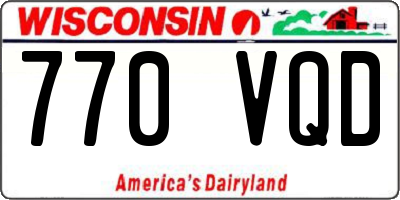 WI license plate 770VQD