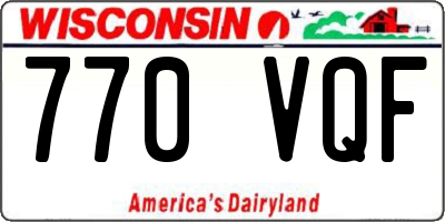 WI license plate 770VQF