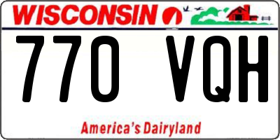 WI license plate 770VQH