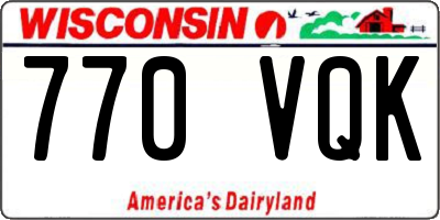WI license plate 770VQK