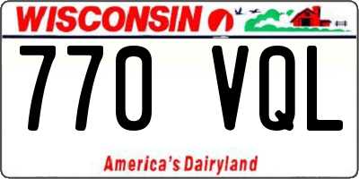 WI license plate 770VQL