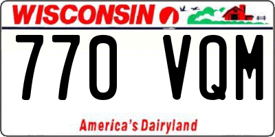 WI license plate 770VQM