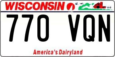 WI license plate 770VQN