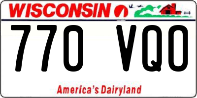 WI license plate 770VQO