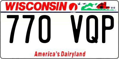WI license plate 770VQP