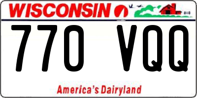 WI license plate 770VQQ