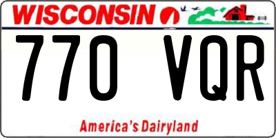WI license plate 770VQR