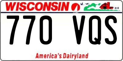 WI license plate 770VQS