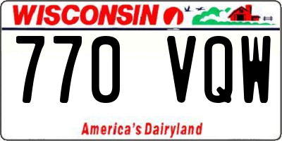 WI license plate 770VQW