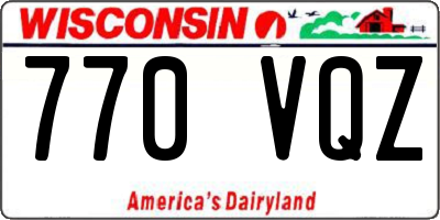 WI license plate 770VQZ