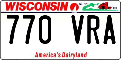 WI license plate 770VRA