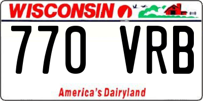WI license plate 770VRB