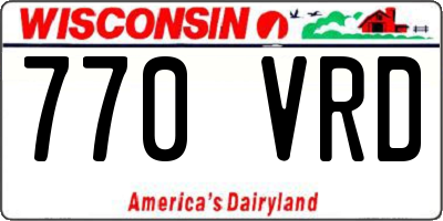 WI license plate 770VRD