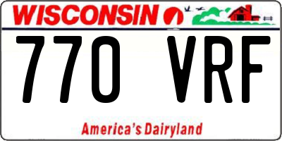 WI license plate 770VRF