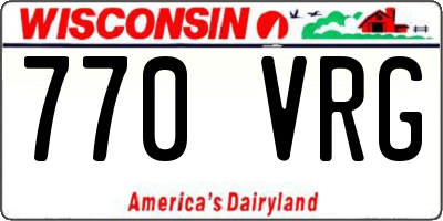 WI license plate 770VRG