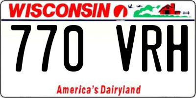WI license plate 770VRH