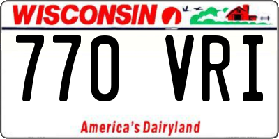 WI license plate 770VRI